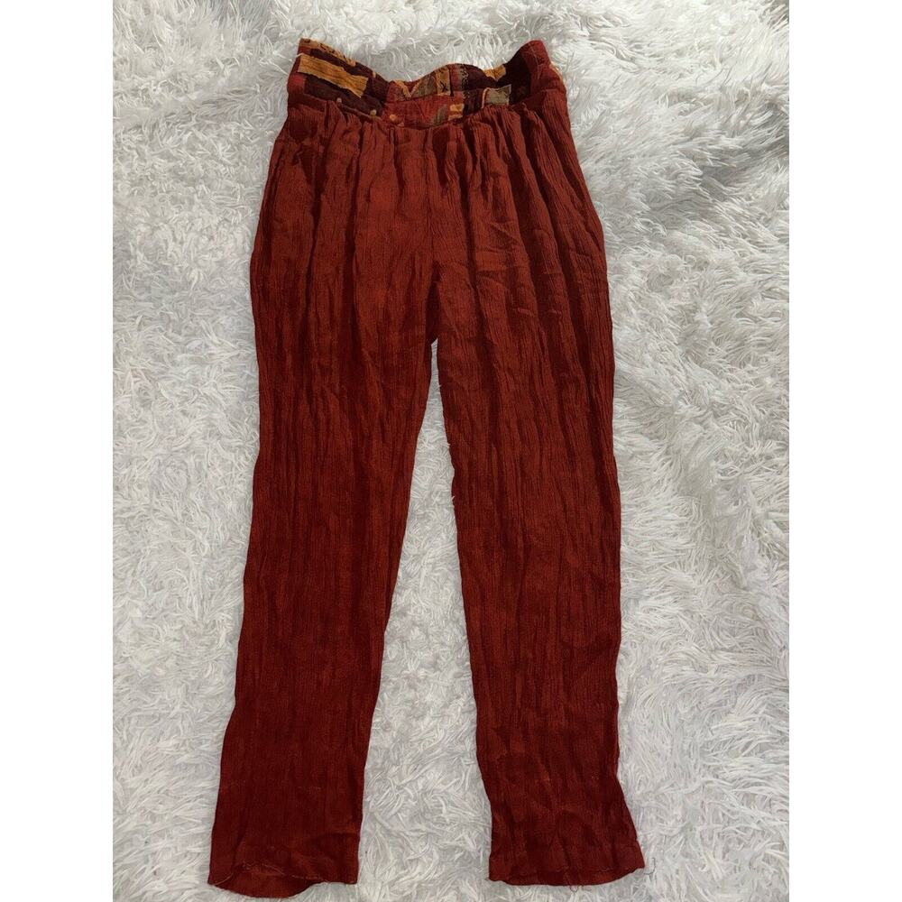 Southwest Indian Foundation Women’s Sz. L Deep Copper Detailed Waist Pants.